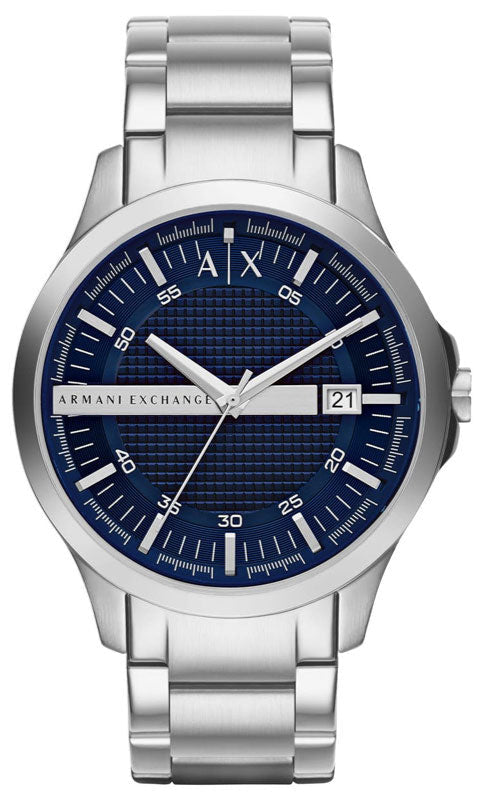Armani Exchange Hampton Chronograph Blue Dial Silver Steel Strap Watch For Men - AX2132 Buy Now By Armani Exchange