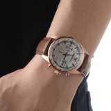 Emporio Armani Sportivo Chronograph White Dial Brown Leather Strap Watch For Men - AR5996 Buy Now By Emporio Armani