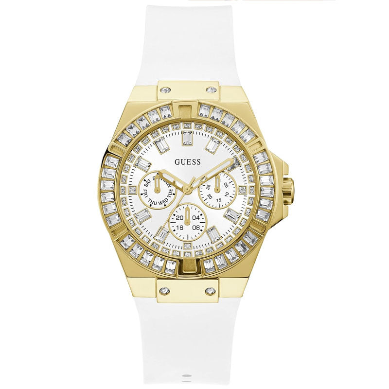 Guess Venus Diamonds White Dial White Rubber Strap Watch for Women - GW0118L5 Buy Now By Guess