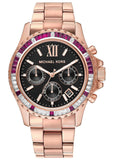 Michael Kors Everest Chronograph Black Dial Rose Gold Steel Strap Watch for Women - MK6972 Buy Now By Michael Kors