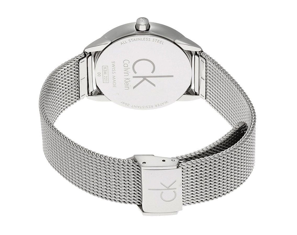 Calvin Klein Minimal Blue Dial Silver Mesh Bracelet Watch for Women - K3M2212N Buy Now By Calvin Klein