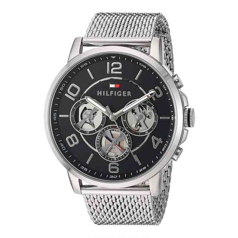 Tommy Hilfiger Chronograph Black Dial Silver Mesh Bracelet Watch for Men - 1791292 Buy Now By Tommy Hilfiger