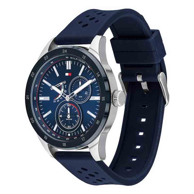 Tommy Hilfiger Austin Quartz Blue Dial Blue Rubber Strap Watch for Men - 1791635 Buy Now By Tommy Hilfiger