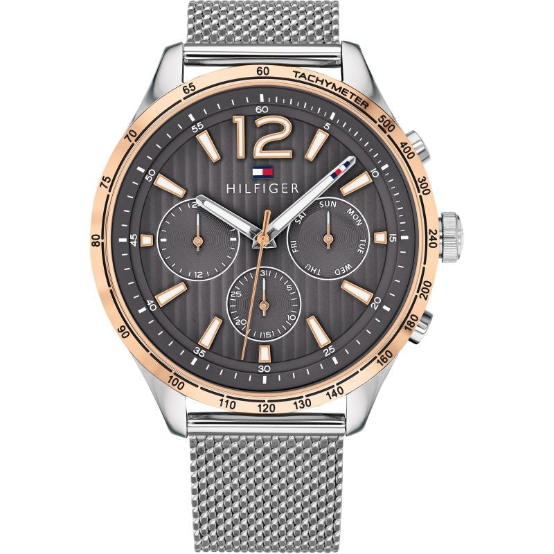 Tommy Hilfiger Gavin Chronograph Quartz Grey Dial Silver Mesh Bracelet Watch for Men - 1791466 Buy Now By Tommy Hilfiger