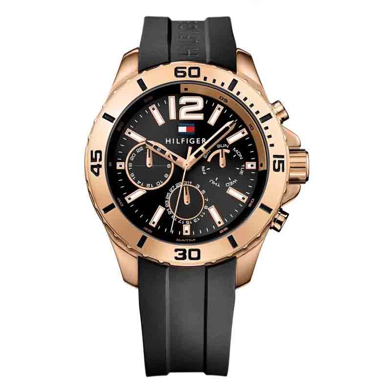 Tommy Hilfiger Sport Multifunction Black Dial Black Rubber Strap Watch for Men - 1791145 Buy Now By Tommy Hilfiger