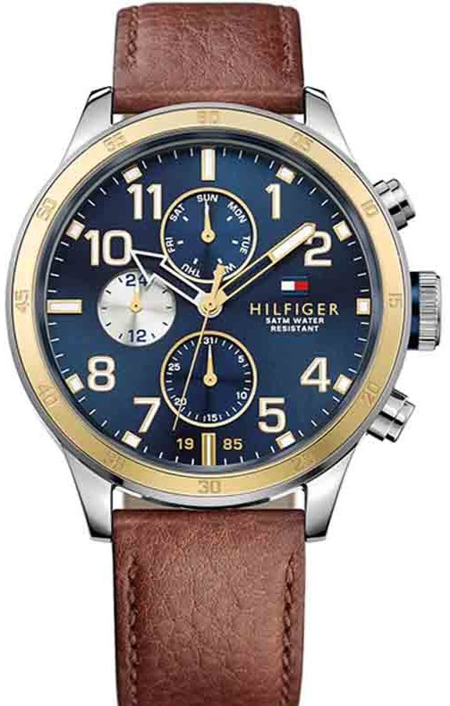 Tommy Hilfiger Sport Multifunction Blue Dial Brown Leather Strap Watch for Men - 1791137 Buy Now By Tommy Hilfiger