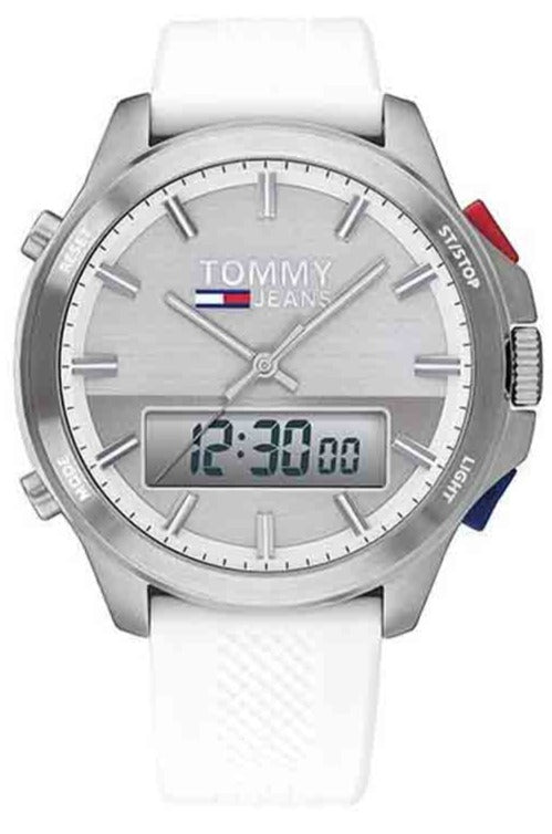 Tommy Hilfiger Digital Silver Dial White Silicone Strap Watch For Men - 1791764 Buy Now By Tommy Hilfiger