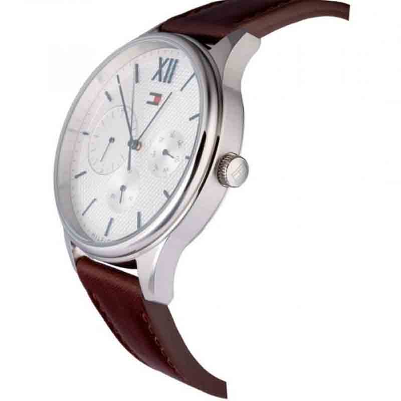 Tommy Hilfiger Damon Quartz White Dial Brown Leather Strap Watch for Men - 1791418 Buy Now By Tommy Hilfiger