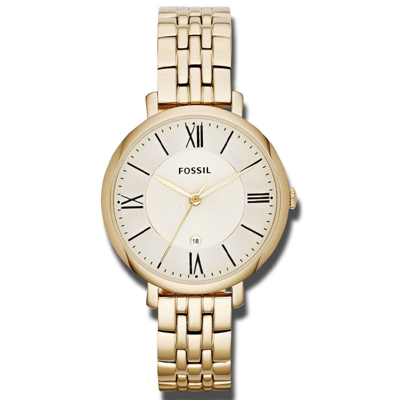 Fossil Jacqueline White Dial Gold Steel Strap Watch for Women - ES3434 Buy Now By Fossil
