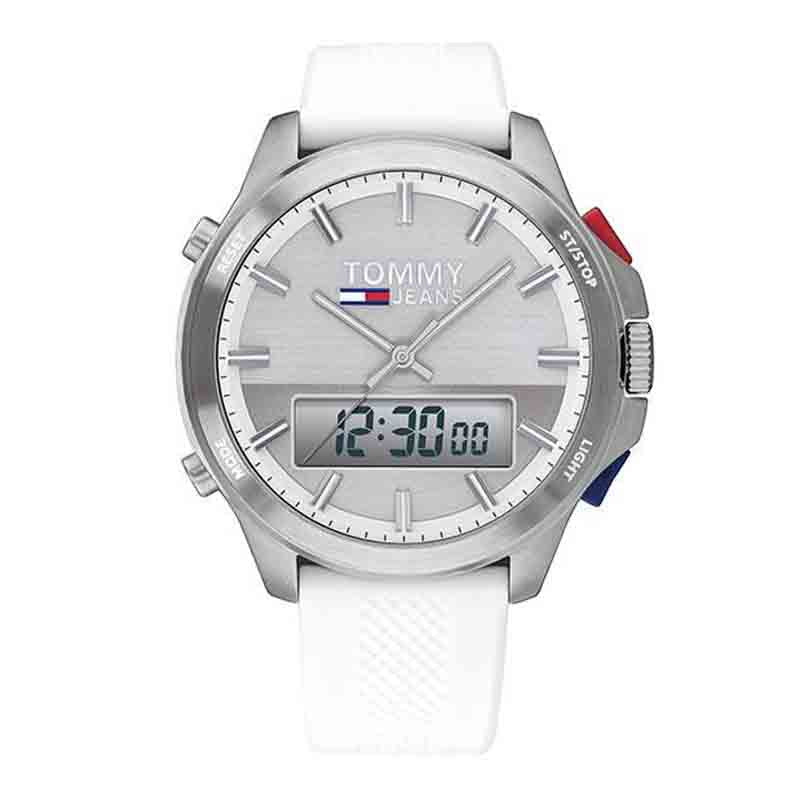 Tommy Hilfiger Digital Silver Dial White Silicone Strap Watch For Men - 1791764 Buy Now By Tommy Hilfiger