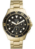 Fossil FB-03 Chronograph Black Dial Gold Steel Strap Watch for Men - FS5727 Buy Now By Fossil