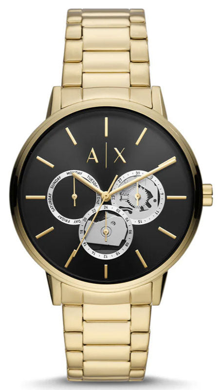 Armani Exchange Cayde Chronograph Black Dial Gold Steel Strap Watch for Men - AX2747 Buy Now By Armani Exchange