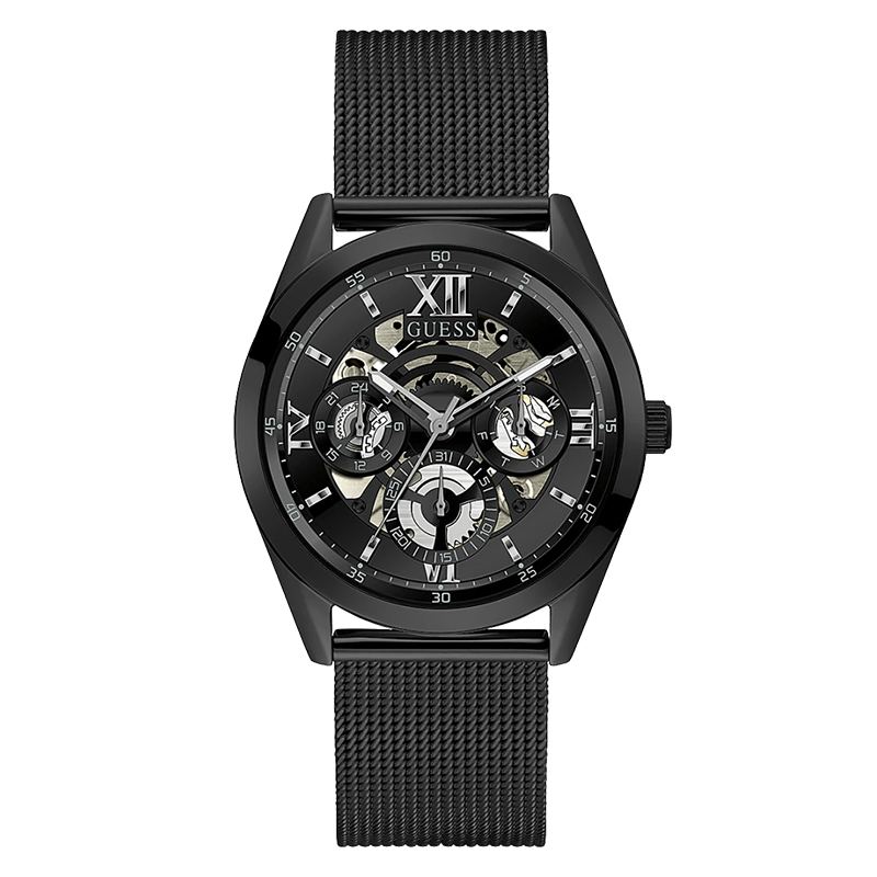 Guess Analog Multifunction Black Dial Black Mesh Bracelet Watch for Men - GW0368G3 Buy Now By Guess