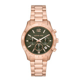 Michael Kors Berkley Chronograph Green Dial Rose Gold Steel Strap Watch For Women - MK7412 Buy Now By Michael Kors