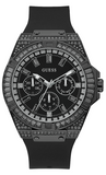 Guess Zeus Multifunction Crystals Black Dial Black Silicone Strap Watch For Men - GW0208G5 Buy Now By Guess
