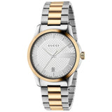 Gucci G Timeless Quartz Silver Dial Two Tone Steel Strap Watch For Men - YA126450 Buy Now By Gucci