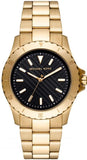 Michael Kors Everest Three-Hand Black Dial Gold Steel Strap Watch For Men - MK9078 Buy Now By Michael Kors