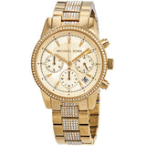 Michael Kors Ritz Chronograph Gold Dial Gold Steel Strap Watch For Women - MK6484 Buy Now By Michael Kors