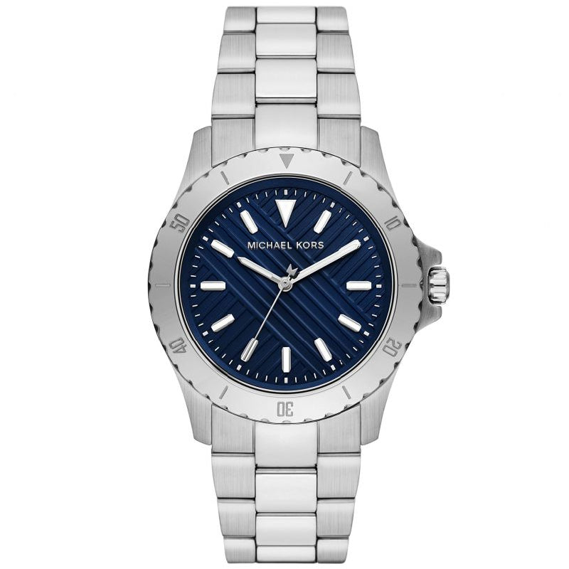 Michael Kors Everest Three-Hand Blue Dial Silver Steel Strap Watch For Men - MK9079 Buy Now By Michael Kors