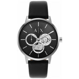 Armani Exchange Cayde Chronograph Black Dial Black Leather Strap Watch for Men - AX2745 Buy Now By Armani Exchange