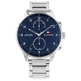 Tommy Hilfiger Chase Multifunction Blue Dial Silver Steel Strap Watch for Men - 1791575 Buy Now By Tommy Hilfiger