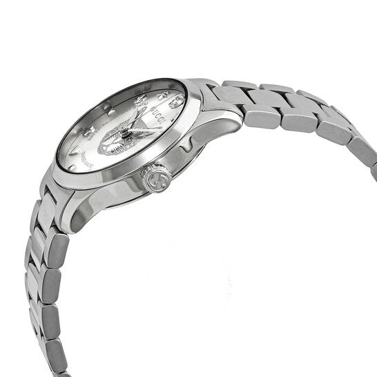 Gucci G Timeless Quartz Silver Dial Silver Steel Strap Watch For Women - YA126595 Buy Now By Gucci
