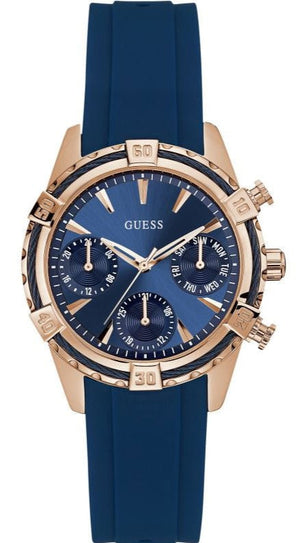 Guess Analog Quartz Blue Dial Blue Rubber Strap Watch For Women - W0562L3 Buy Now By Guess