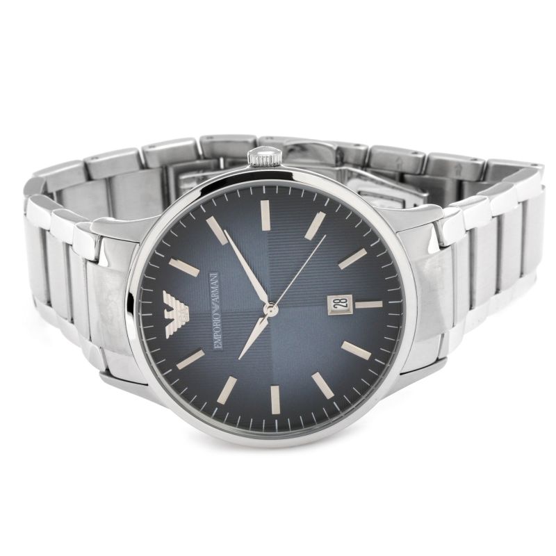 Emporio Armani Renato Quartz Blue Dial Silver Steel Strap Watch For Men - AR11182 Buy Now By Emporio Armani