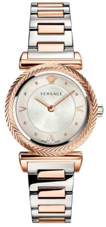 Versace V-Motif Silver Dial Two Tone Steel Strap Watch for Women - VERE00718 Buy Now By Versace