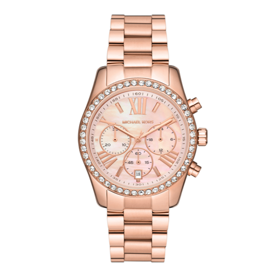 Michael Kors Lexington Chronograph Rose Gold Dial Rose Gold Steel Strap Watch for Women - MK7242 Buy Now By Michael Kors
