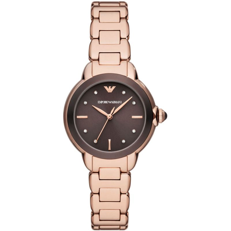 Emporio Armani Mia Quartz Brown Dial Rose Gold Steel Strap Watch For Women - AR11570 Buy Now By Emporio Armani