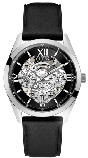 Guess Tailor Multifunction Black Dial Black Leather Strap Watch for Men - GW0389G1 Buy Now By Guess