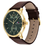 Tommy Hilfiger Hunter Green Dial Brown Leather Strap Watch for Men - 1791607 Buy Now By Tommy Hilfiger