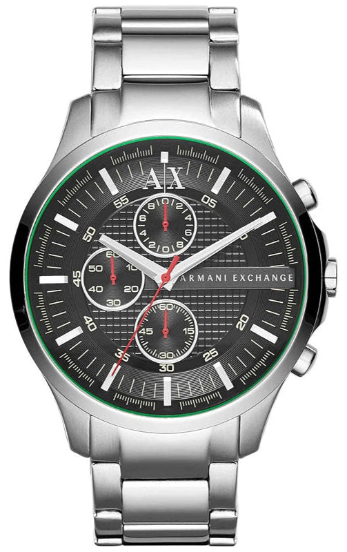 Armani Exchange Hampton Chronograph Black Dial Silver Steel Strap Watch For Men - AX2163 Buy Now By Armani Exchange