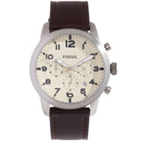 Fossil Pilot Chronograph White Dial Brown Leather Strap Watch for Men - FS5146 Buy Now By Fossil