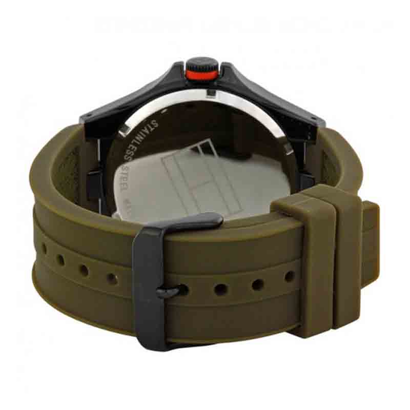 Tommy Hilfiger Drew Black Dial Green Rubber Strap Watch for Men - 1791065 Buy Now By Tommy Hilfiger