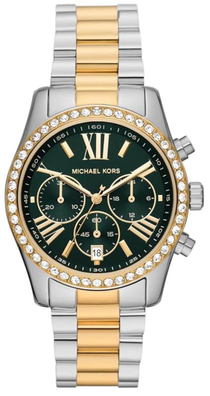 Michael Kors Lexington Chronograph Green Dial Two Tone Steel Strap Watch For Women - MK7303 Buy Now By Michael Kors