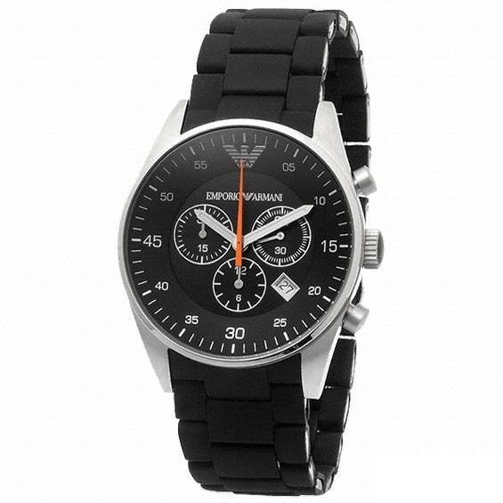 Emporio Armani Sportivo Chronograph Black Dial Black Strap Watch For Men - AR5858 Buy Now By Emporio Armani
