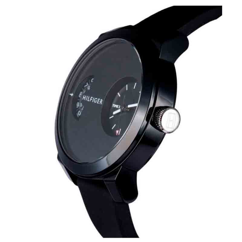 Tommy Hilfiger Denim Black Dial Black Rubber Strap Watch for Men - 1791555 Buy Now By Tommy Hilfiger