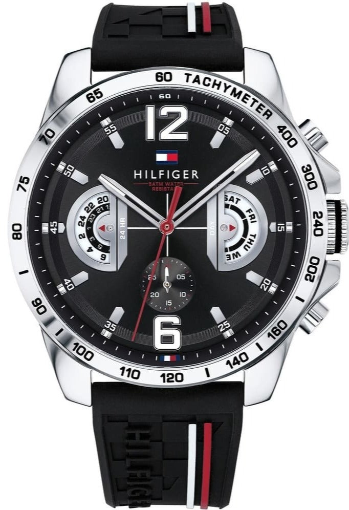 Tommy Hilfiger Decker Quartz Black Dial Black Rubber Strap Watch for Men - 1791473 Buy Now By Tommy Hilfiger