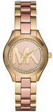 Michael Kors Mini Slim Runway Rose Gold Dial Two Tone Steel Strap Watch for Women - MK3650 Buy Now By Michael Kors