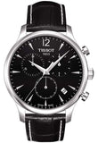 Tissot T Classic Tradition Chronograph Black Dial Black Leather Strap Watch For Men - T063.617.16.057.00 Buy Now By Tissot