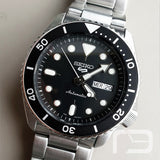 Seiko 5 Sports Automatic Day Date Black Dial Silver Steel Strap Watch for Men - SRPD55K1 Buy Now By Seiko