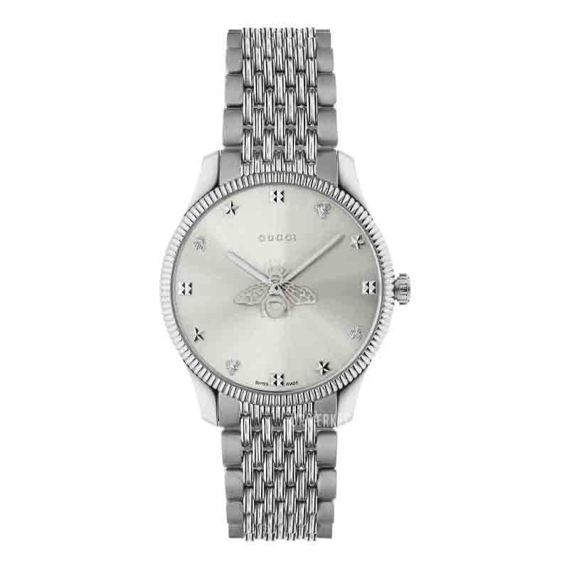 Gucci G Timeless Quartz Silver Dial Silver Steel Strap Watch For Women - YA1264153 Buy Now By Gucci