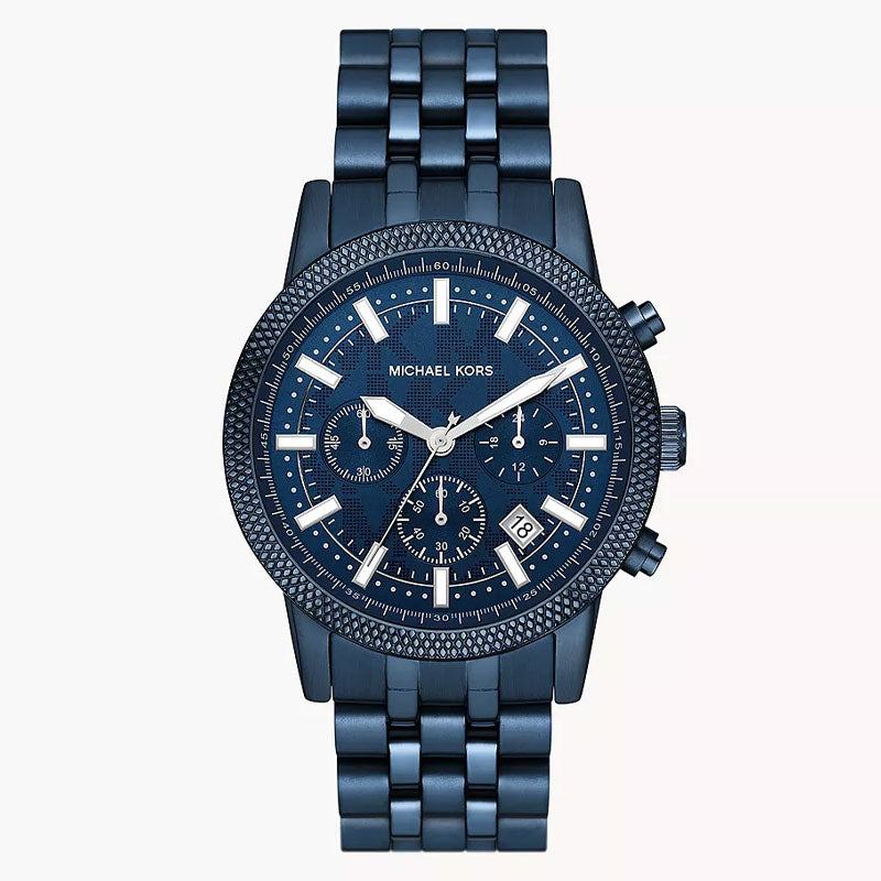 Michael Kors Hutton Chronograph Blue Dial Blue Steel Strap Watch For Men - MK9088 Buy Now By Michael Kors