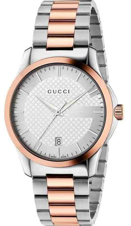 Gucci G Timeless Silver Dial Two Tone Steel Strap Watch For Men - YA126447 Buy Now By Gucci
