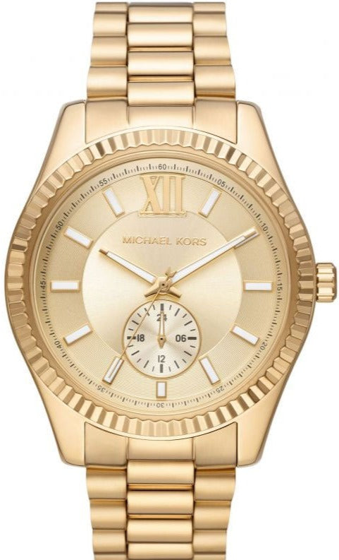 Michael Kors Lexington Quartz Gold Dial Gold Steel Strap Watch For Men - MK8947 Buy Now By Michael Kors
