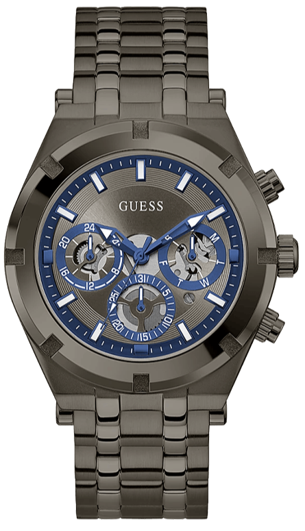 Guess Continental Grey Dial Grey Steel Strap Watch for Men - GW0260G3 Buy Now By Guess