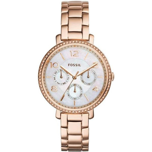 Fossil Jacqueline Multi Function Mother of Pearl Dial Rose Gold Steel Strap Watch for Women - ES3757 Buy Now By Fossil