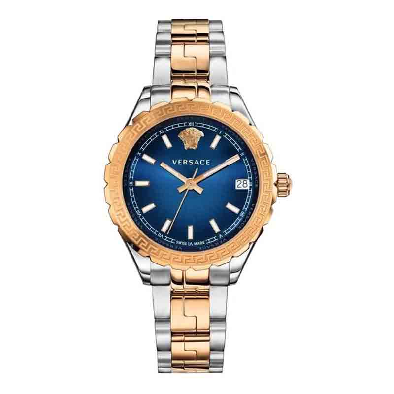 Versace Hellenyium Blue Dial Two Tone Steel Strap Watch for Women - V12060017 Buy Now By Versace